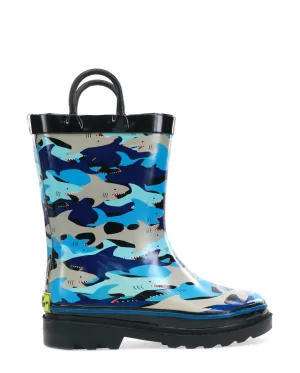 Kids Shark Chomp Rain Boot - Blue