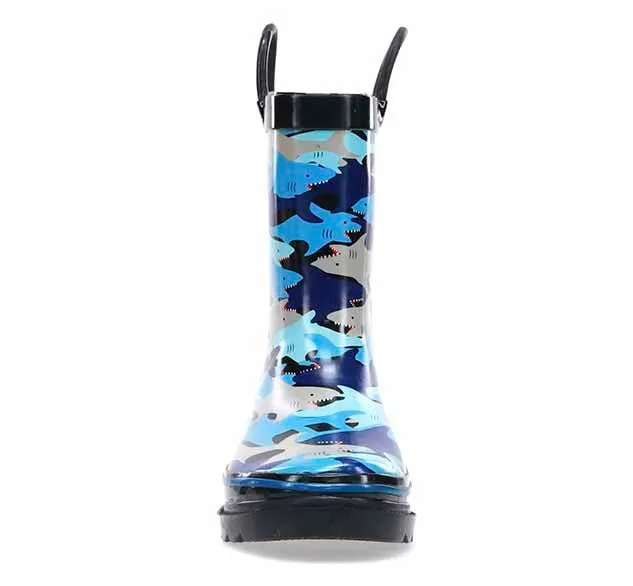 Kids Shark Chomp Rain Boot - Blue