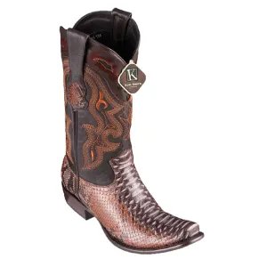 King Exotic Men's 4795788 /Style Dubai Boot/ Python Boots/ Color Bustic Cognac