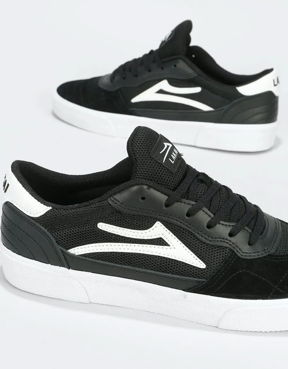 Lakai Cambridge Skate Shoes - Black/White Suede