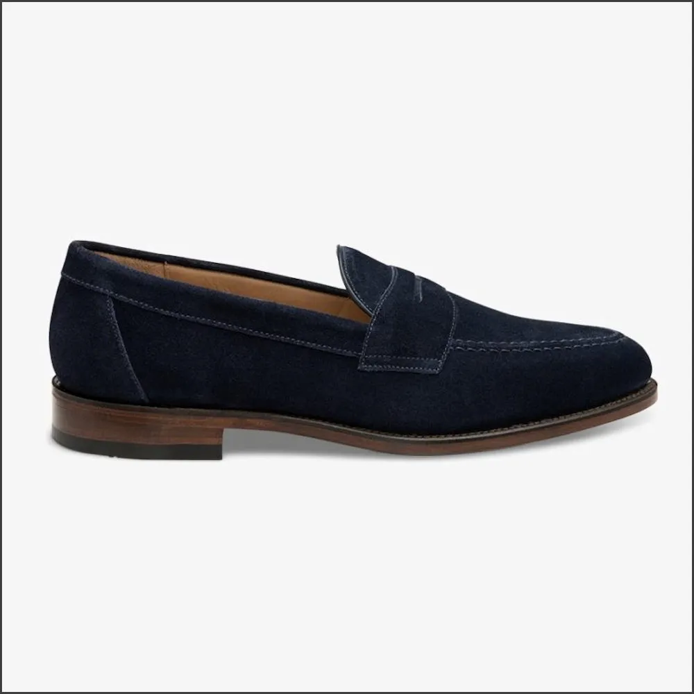 Loake Imperial Navy Suede Penny Loafer Size 7 Only/