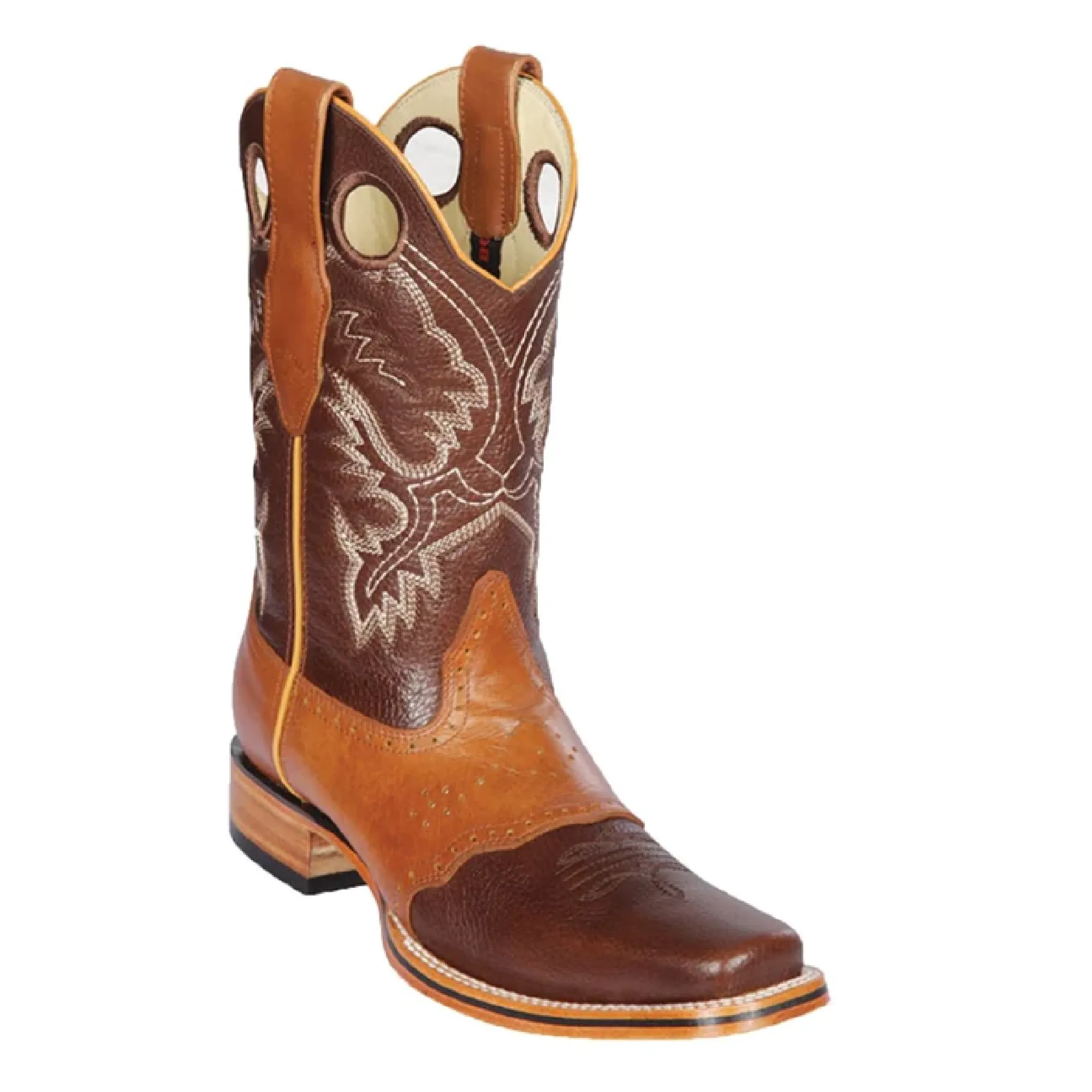 Los Altos Boots Mens #8143807 Rodeo Boot W/Saddle | Style Rage Boots | Color Brown Honey