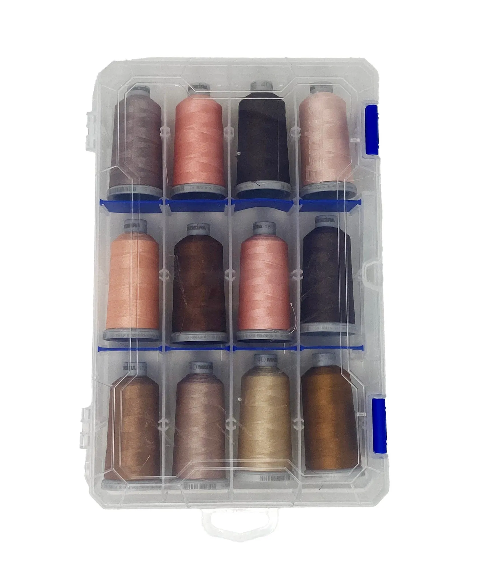 Madeira 40 Polyester Machine Embroidery Thread | 12 x 1100 Yards | Medium Soft Case | Skin/Flesh Tone Assortment | 919-12-SGF