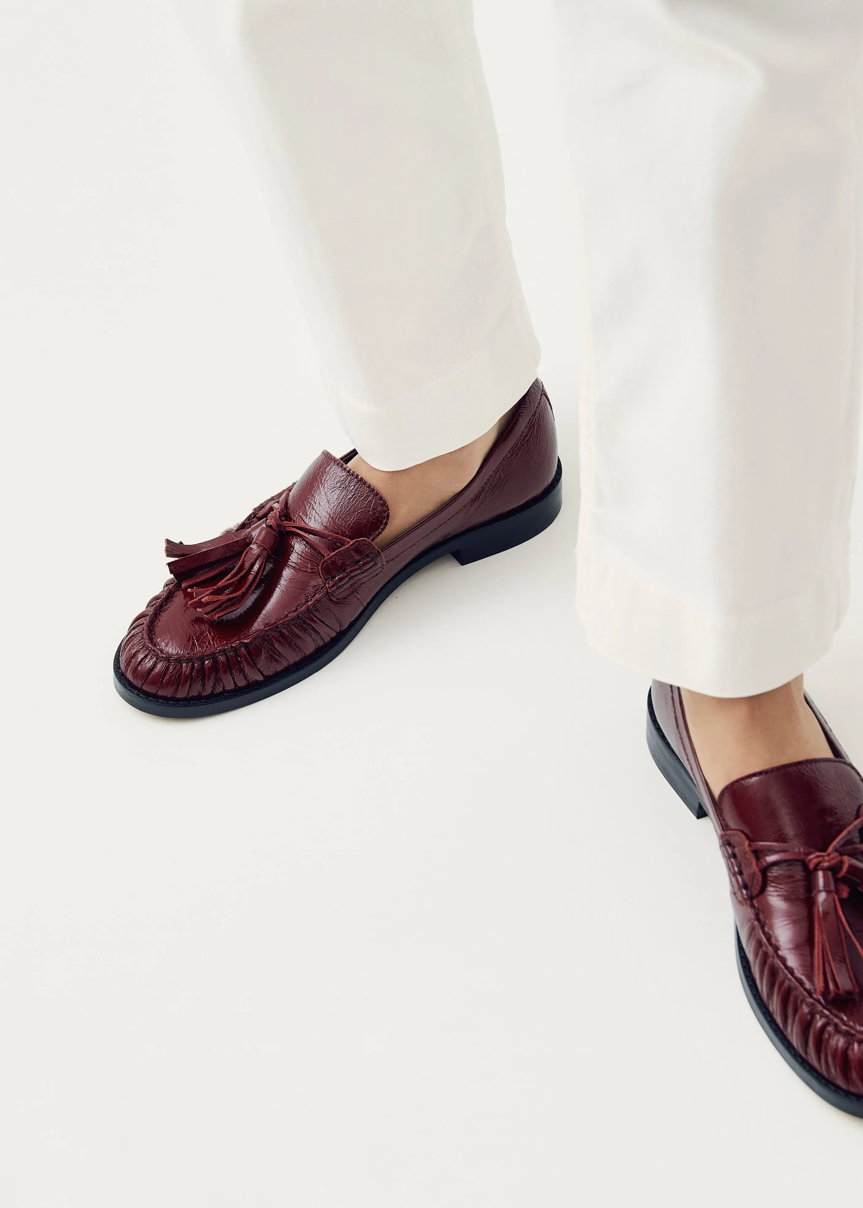 Marietta Onix Burgundy Leather Loafers