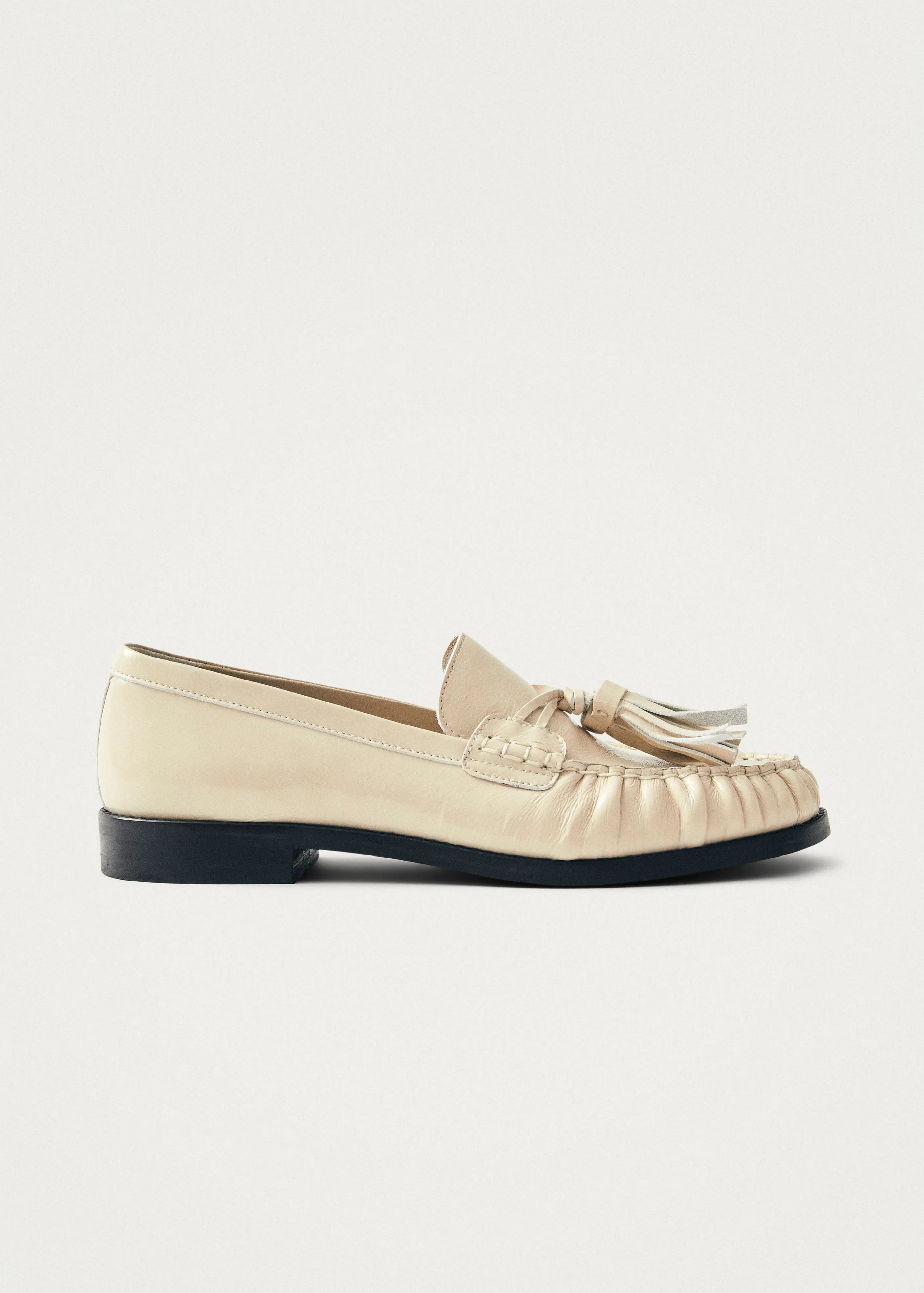 Marietta Onix Cream Leather Loafers