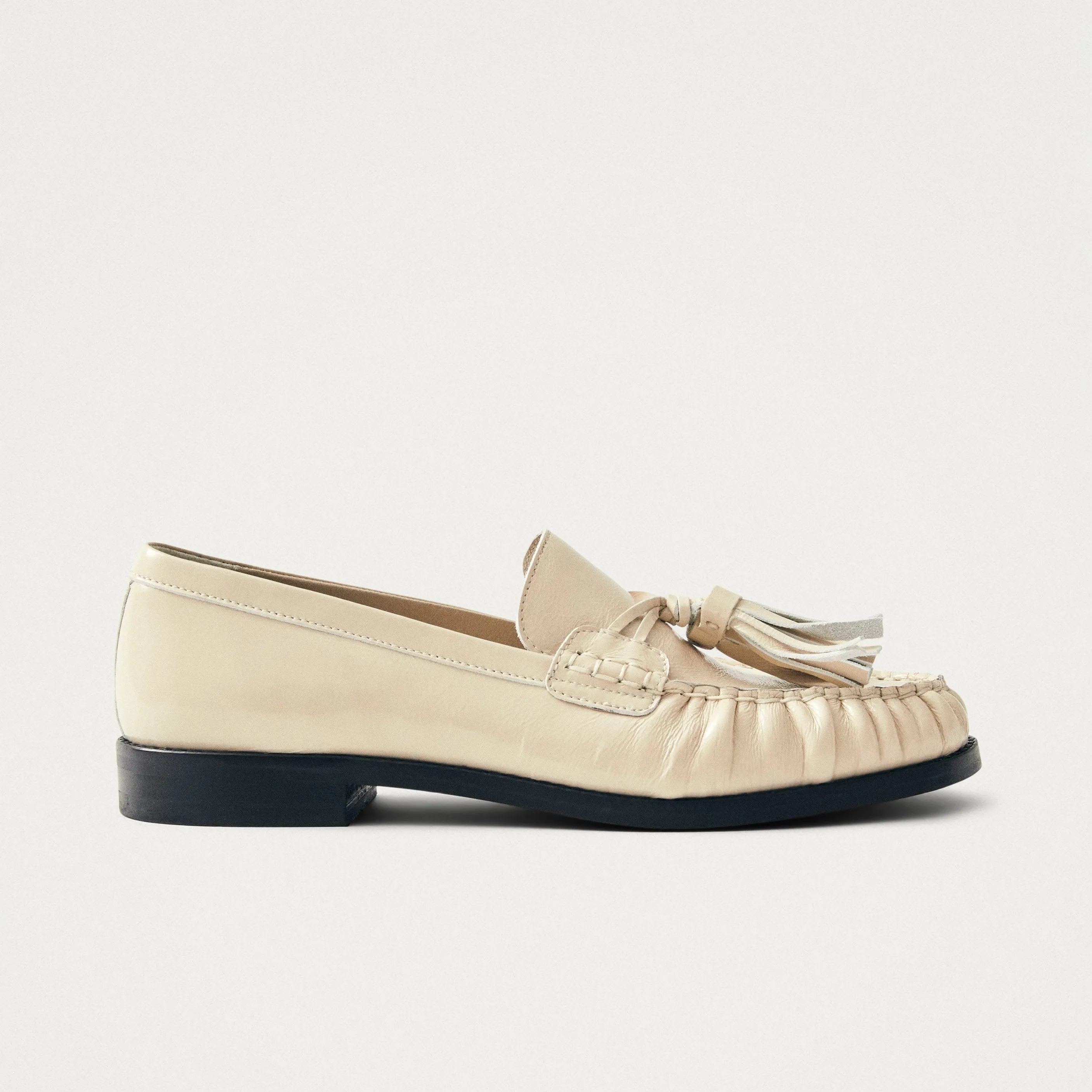 Marietta Onix Cream Leather Loafers