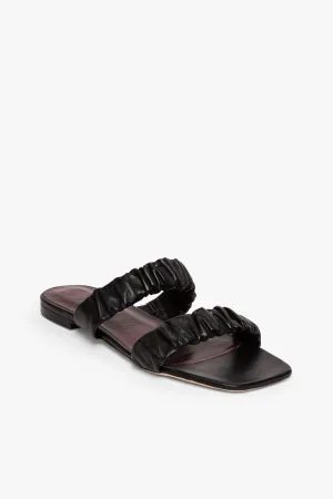 MAYA RUCHED SANDAL | BLACK