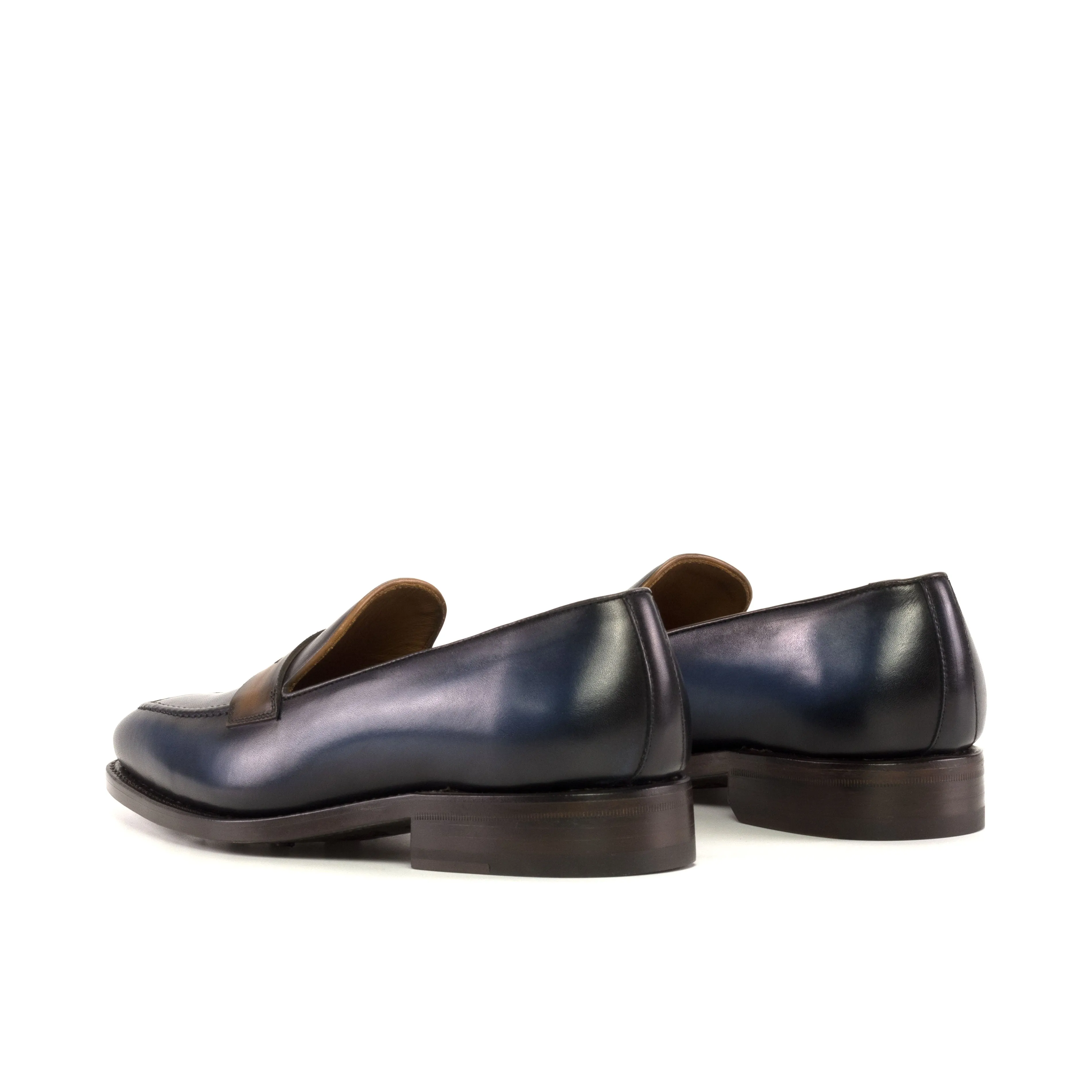 Navy & Cognac Calf Penny Loafer