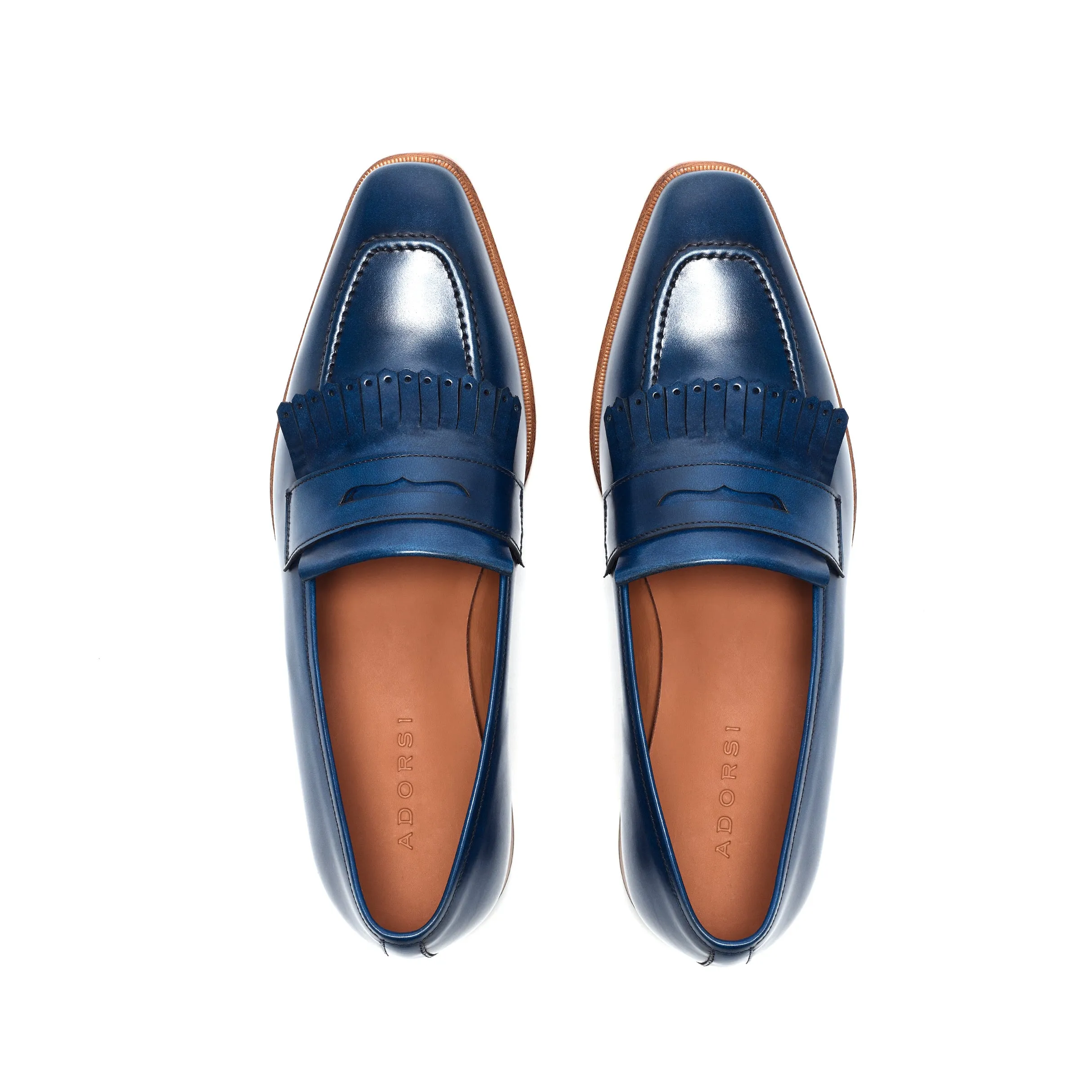 Navy Calf Fringe Penny Loafer