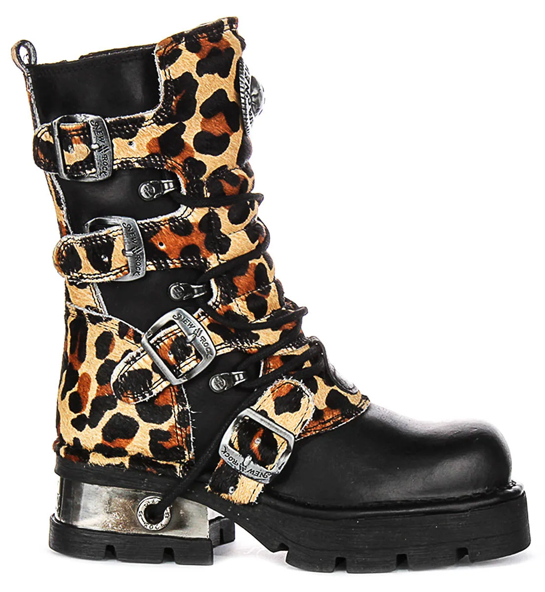 Newrock 591 Planning Heel In Leopard Leather