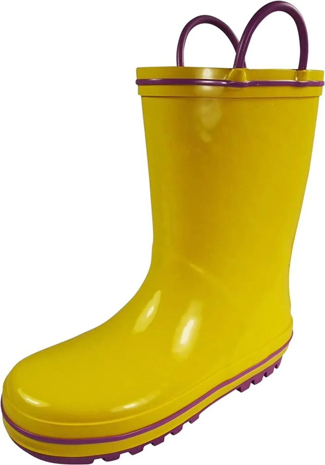 Norty Waterproof Rubber Rain Boots for Kids - Easy Pull-On Handles - For Boys and Girls - Toddlers and Big Kids 39815