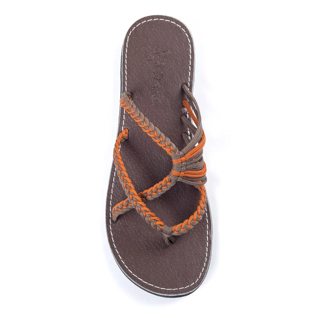 Oceanside Beach Flip Flops for Women | Orange Gray