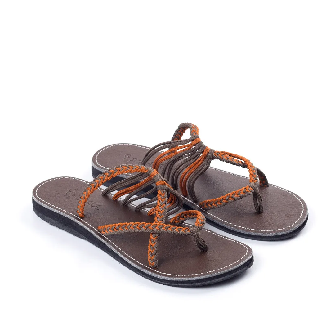 Oceanside Beach Flip Flops for Women | Orange Gray