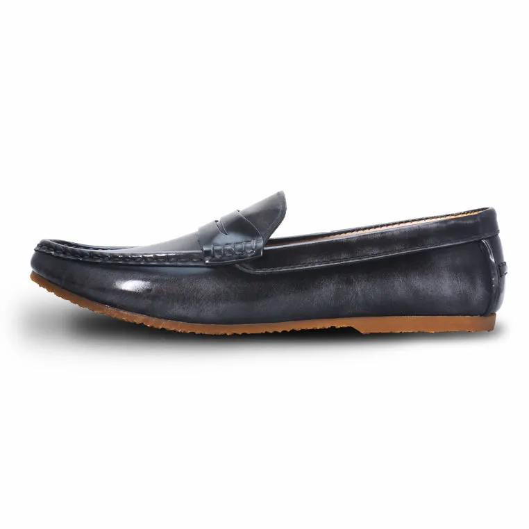 Penny Leather Loafer European Brush Off Ash Grey