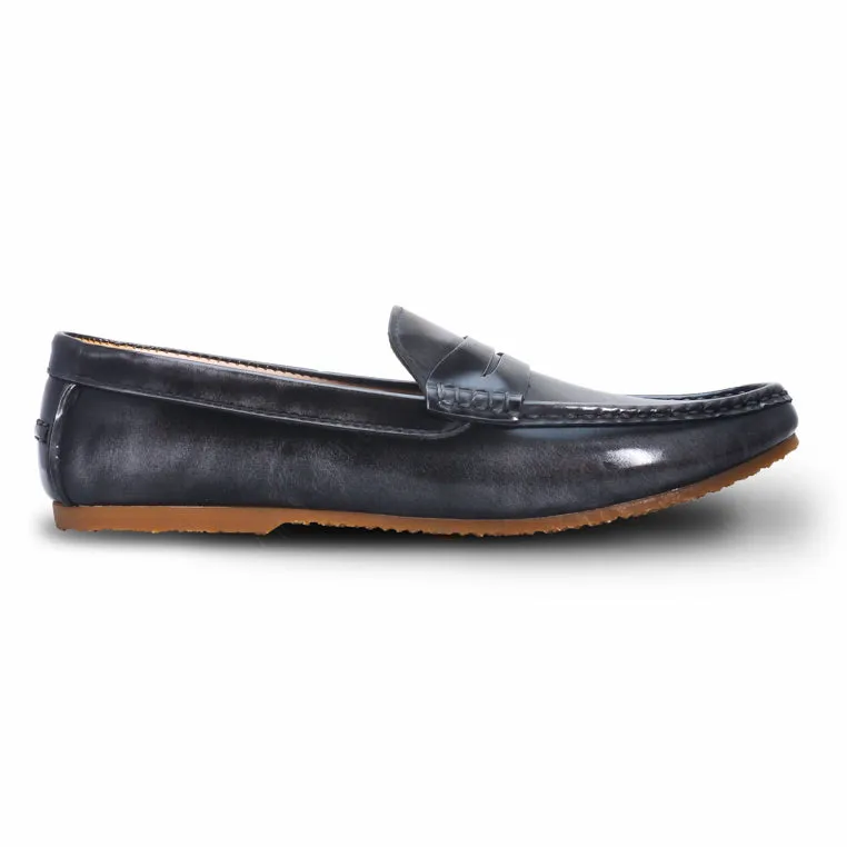 Penny Leather Loafer European Brush Off Ash Grey