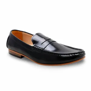 Penny Leather Loafer European Brush Off Clear Matte Black