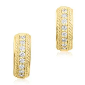 Penny Preville Twisted Gold and Channel-Set Diamond Huggie Earrings