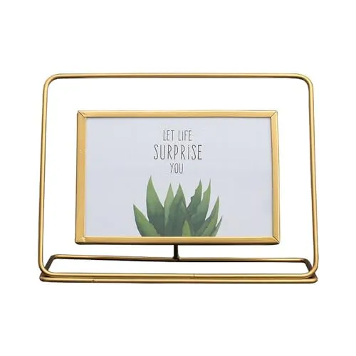 Penny Wise® | Trending Slim Gold Metal Photo Frame | Durable & Tarnish Resistant Gold | Eco Friendly Metal | Classy Looking Desk Accessory | Home & Office Decor | Single Piece (Vertical Orientation)