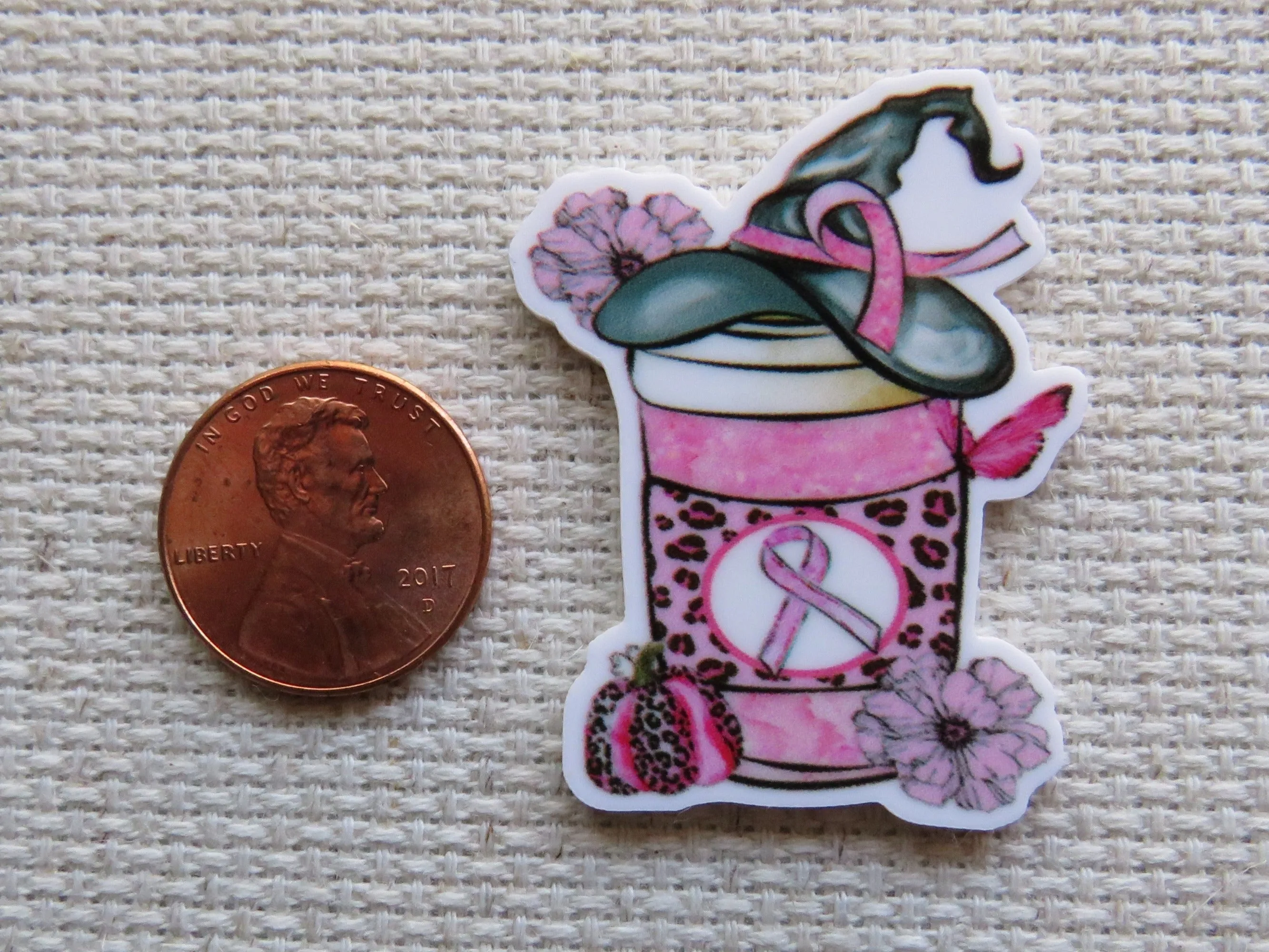 Pink Ribbon Drink Needle Minder, Cover Minder, Magnet