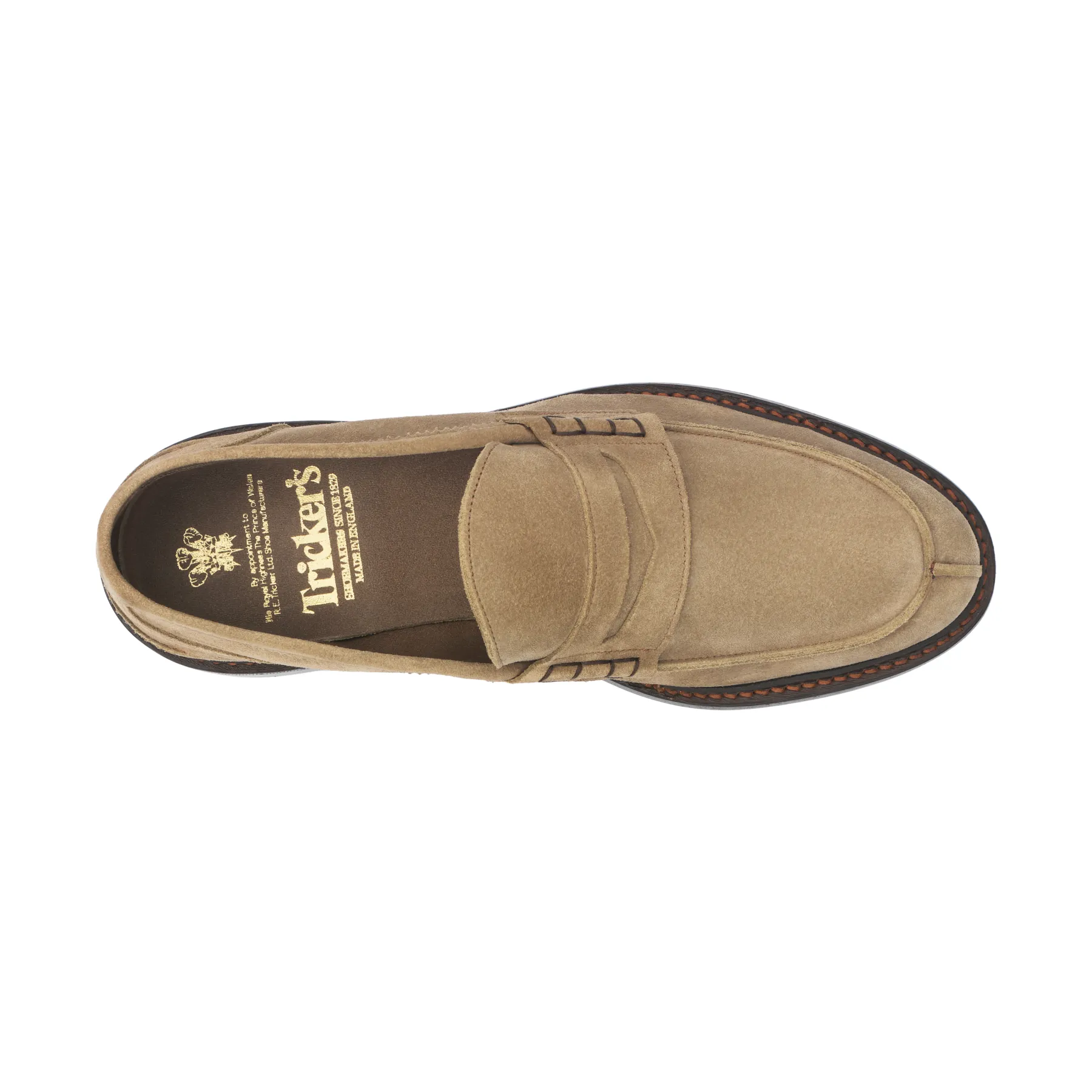 "Adam" Suede Penny Loafer in Light Brown