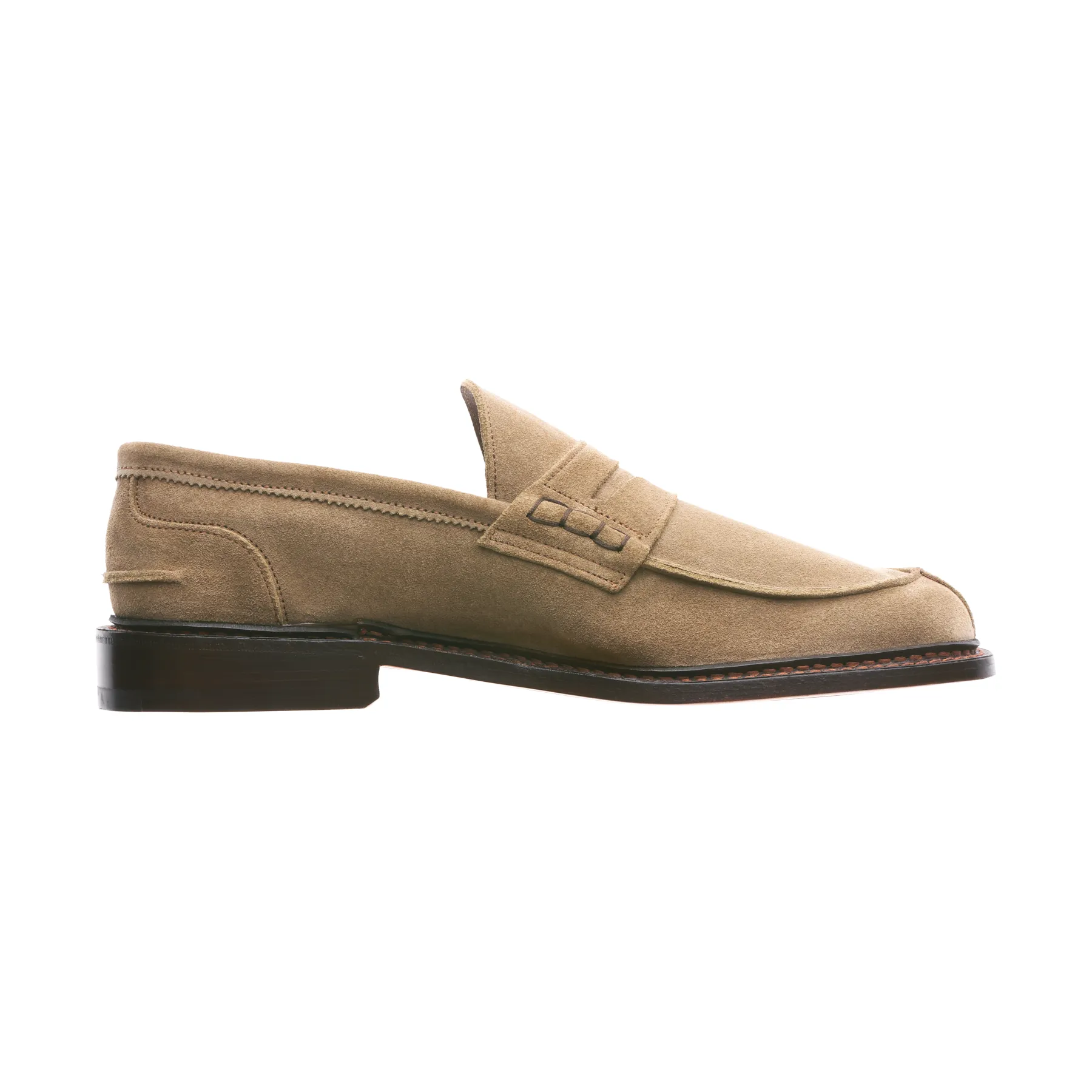 "Adam" Suede Penny Loafer in Light Brown