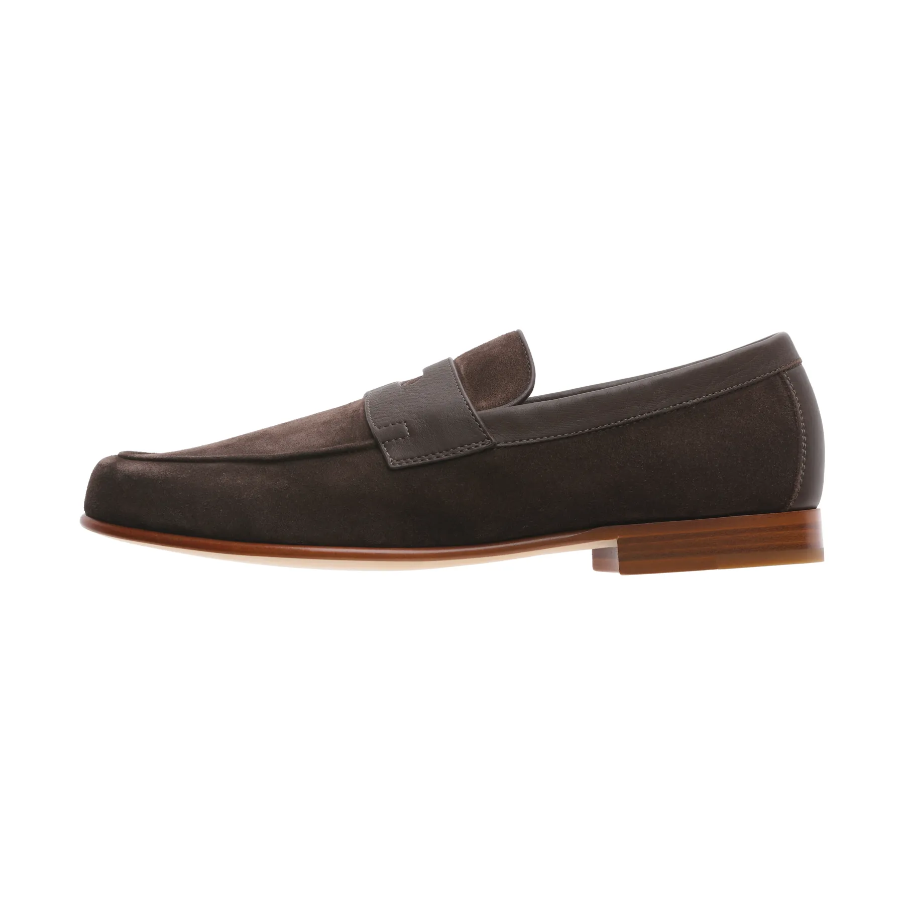 "Hendra" Classic Suede Loafer in Dark Brown