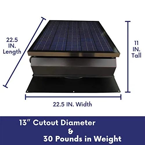 Remington Solar 40 Watt/ 38V Roof Mount Solar Attic Fan with 110V smart adapter