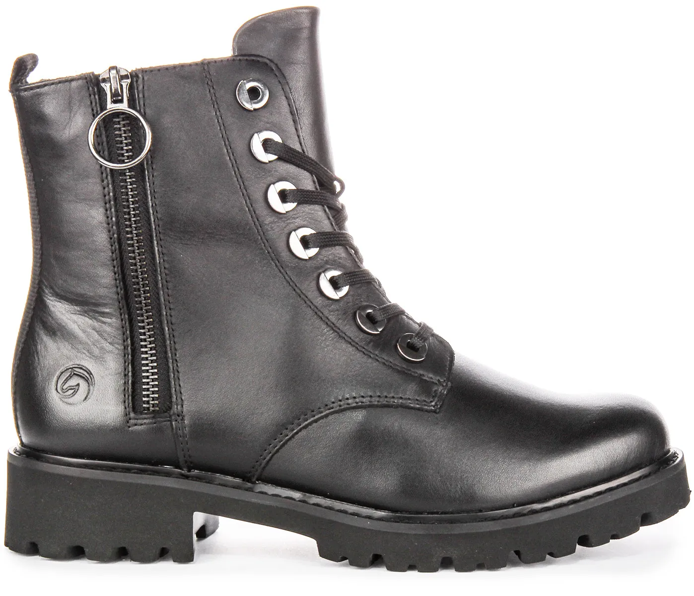 Remonte D8671-01 Combat Boots In Black For Women