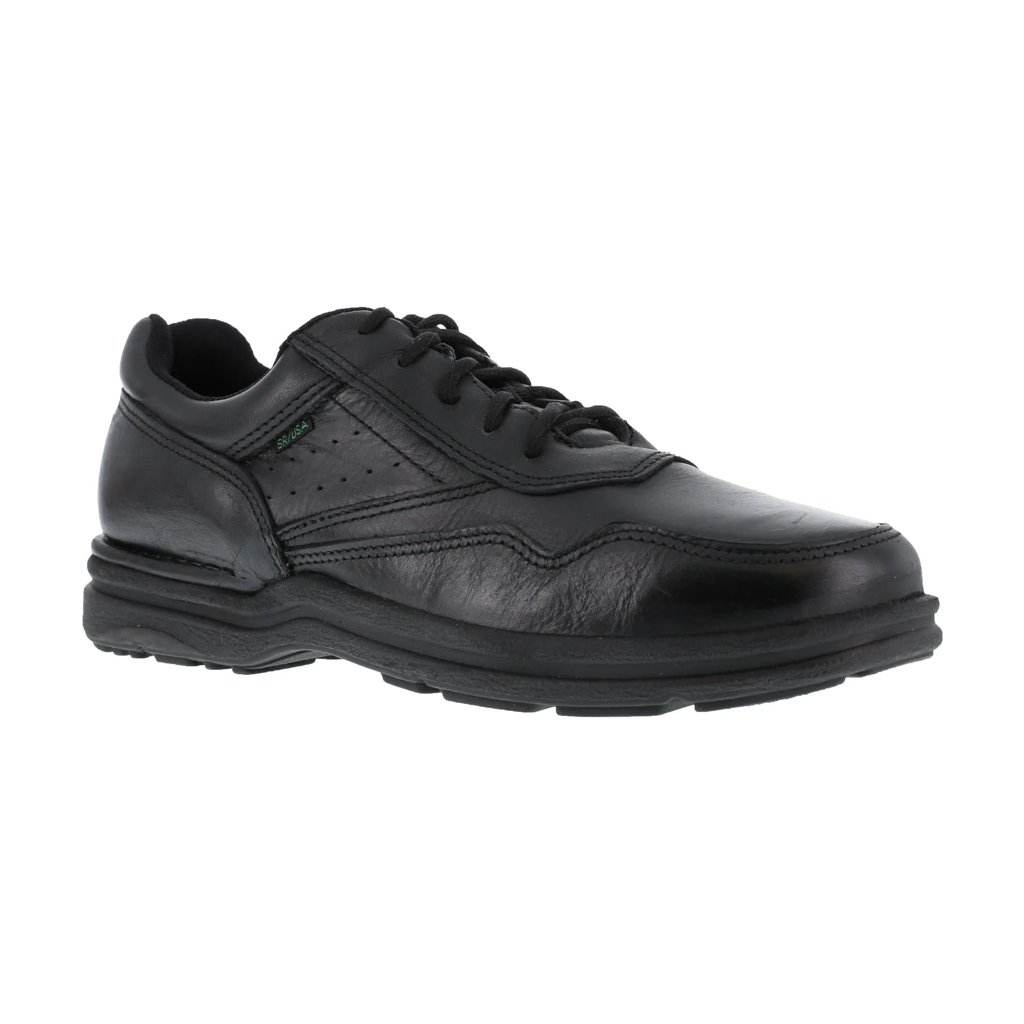 Rockport Womens Black Leather Work Shoes Postwalk Athletic Oxford