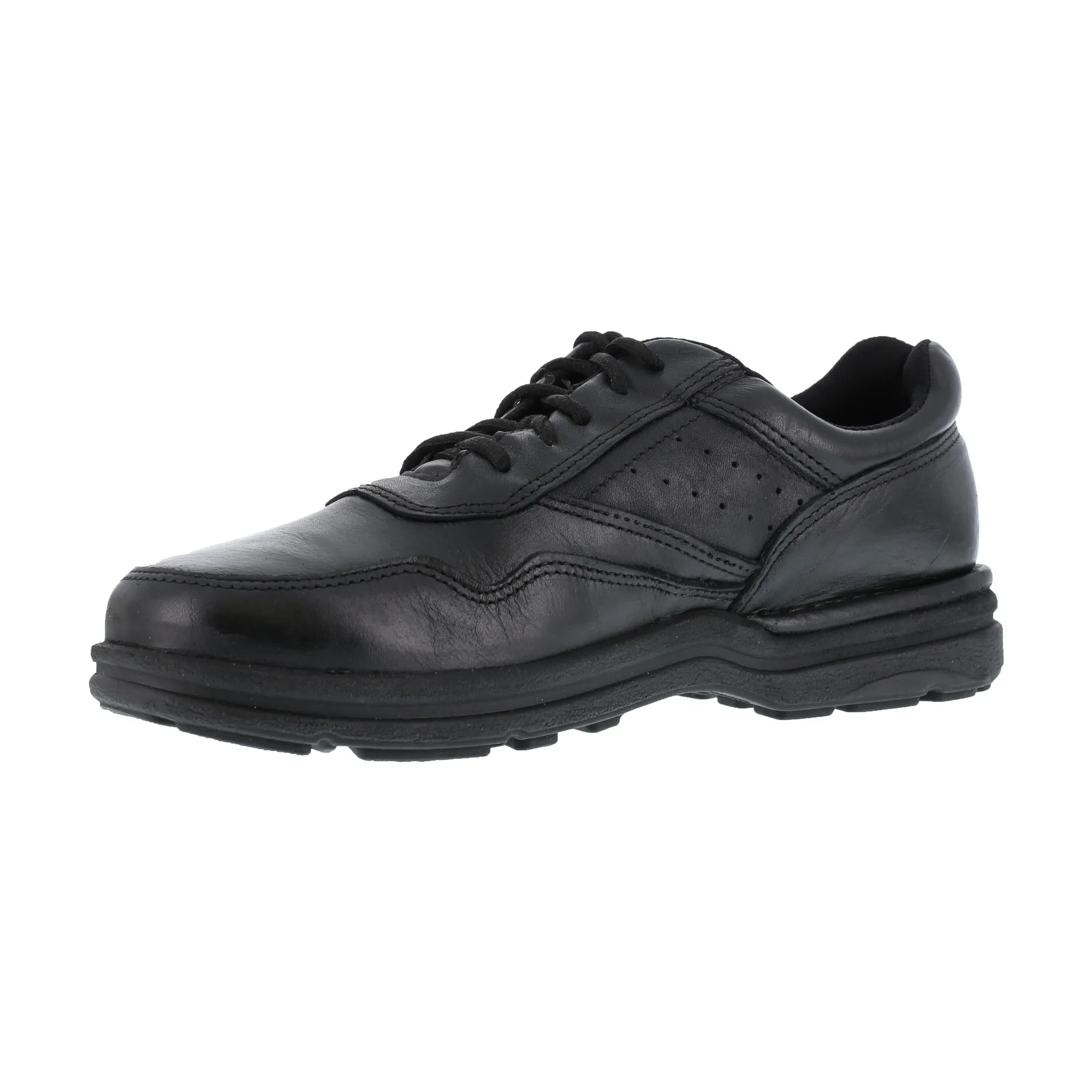 Rockport Womens Black Leather Work Shoes Postwalk Athletic Oxford