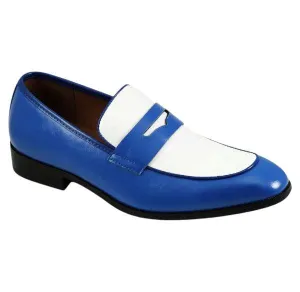 Royal/White Two-Tone Men's Slip-On Dress Shoes Style No-LEVI