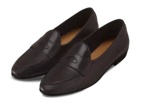 Sagan Classic Ginkgo Loafers in Dark Brown Drape Calf