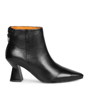 Saint Mélanie Black Leather Back Zip Ankle Boots