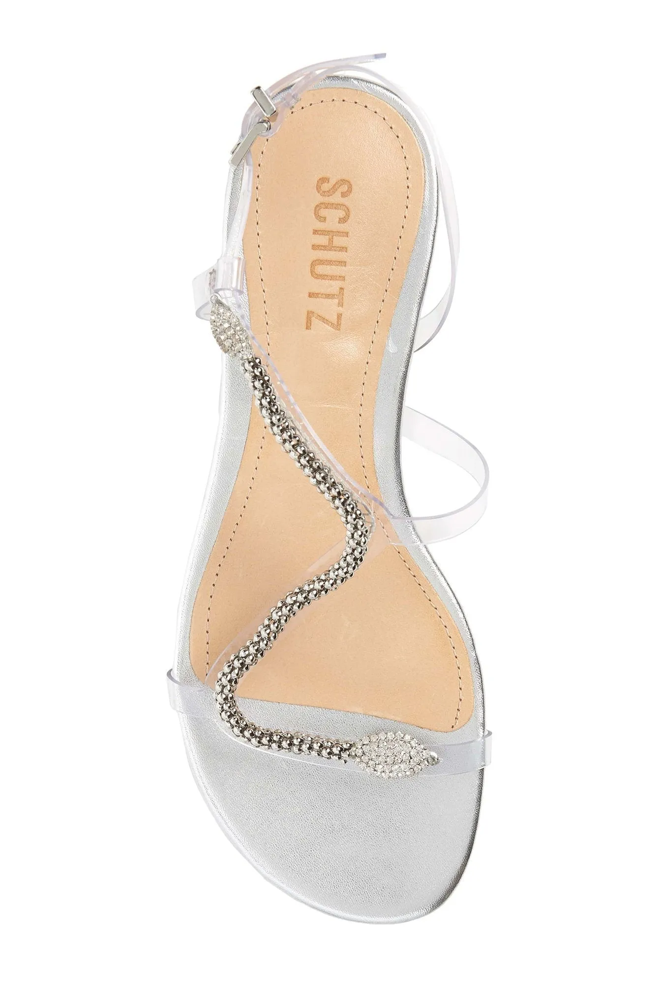 SCHUTZ | Gabby Snake Sandal - Silver