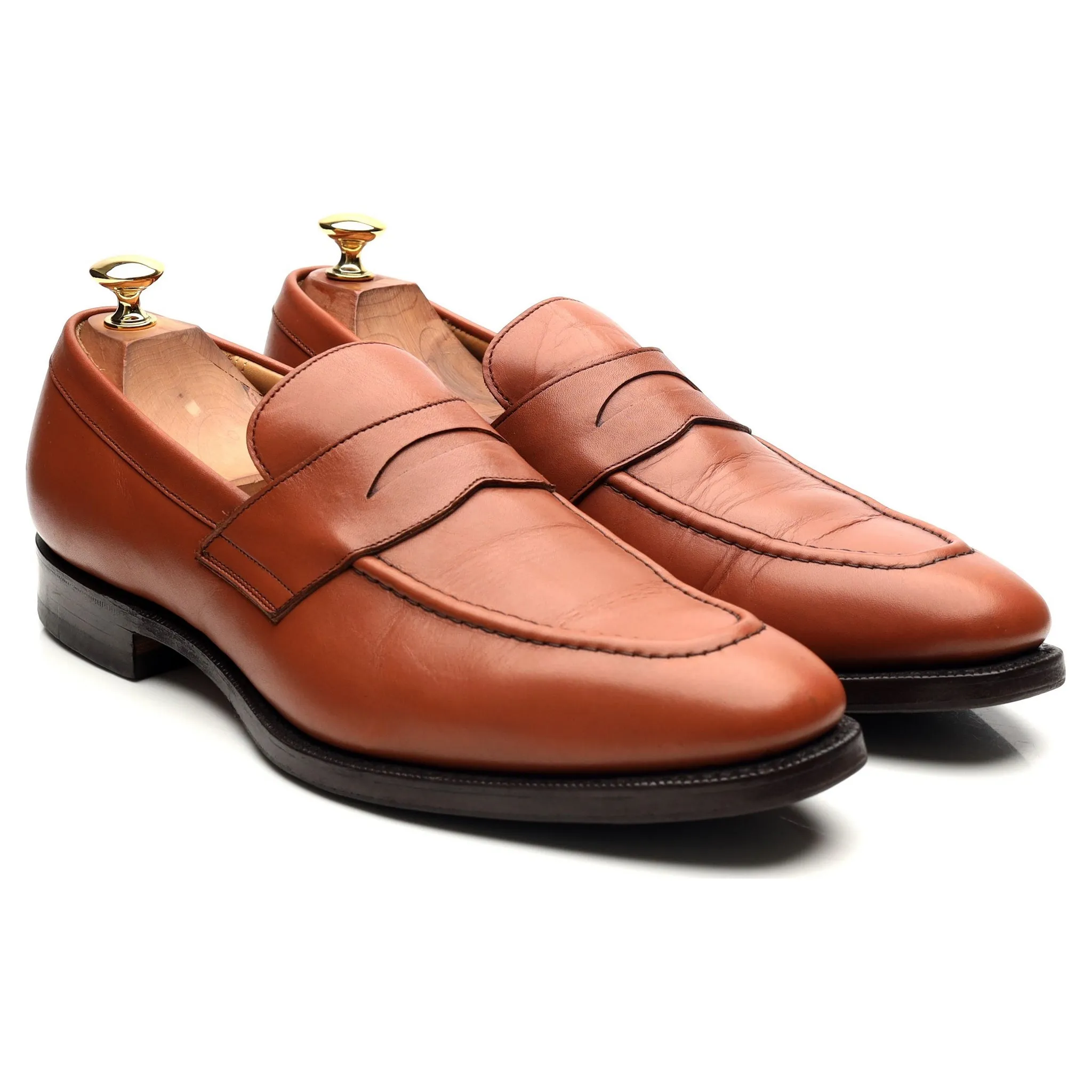 'Sears' Tan Brown Leather Loafers UK 9.5 F