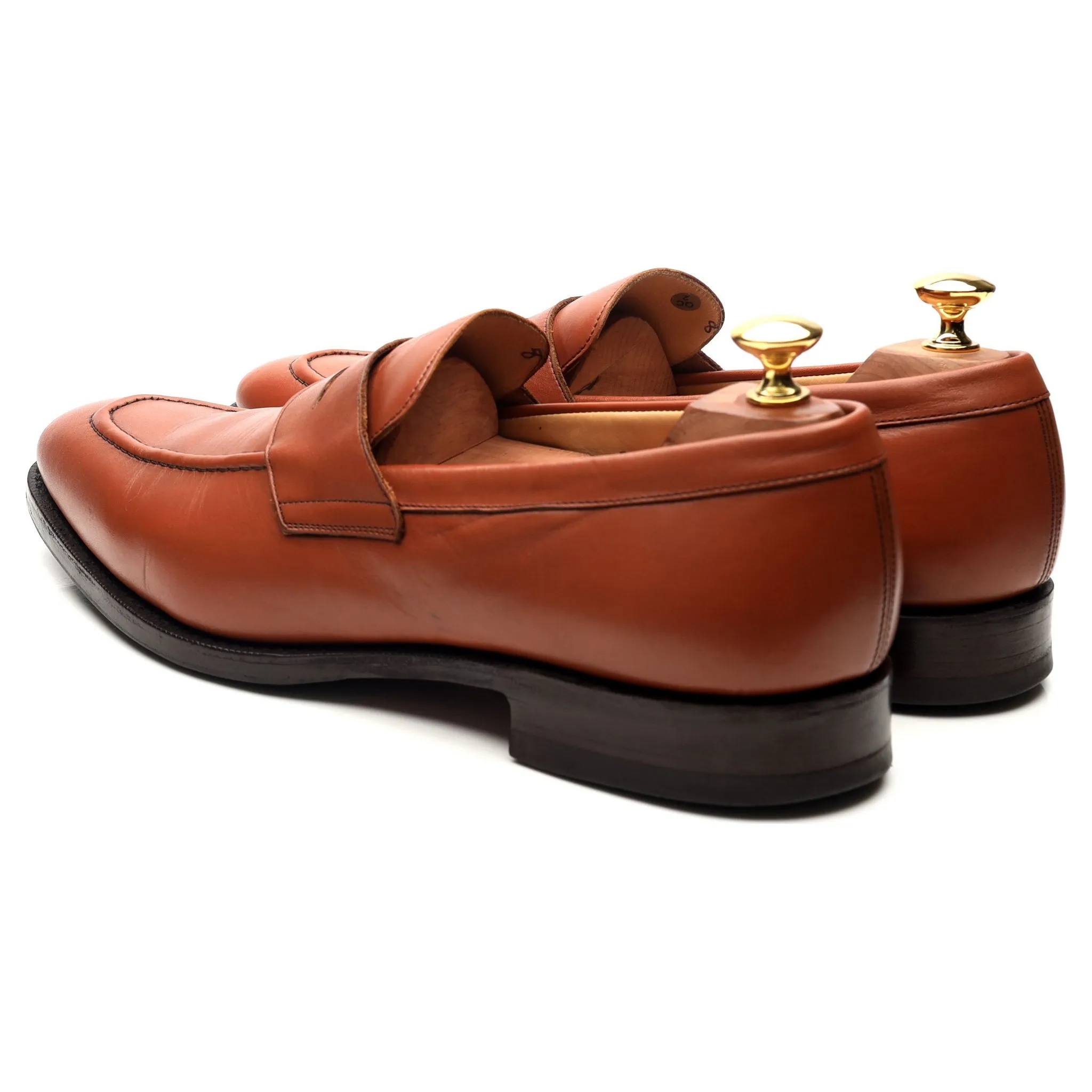 'Sears' Tan Brown Leather Loafers UK 9.5 F