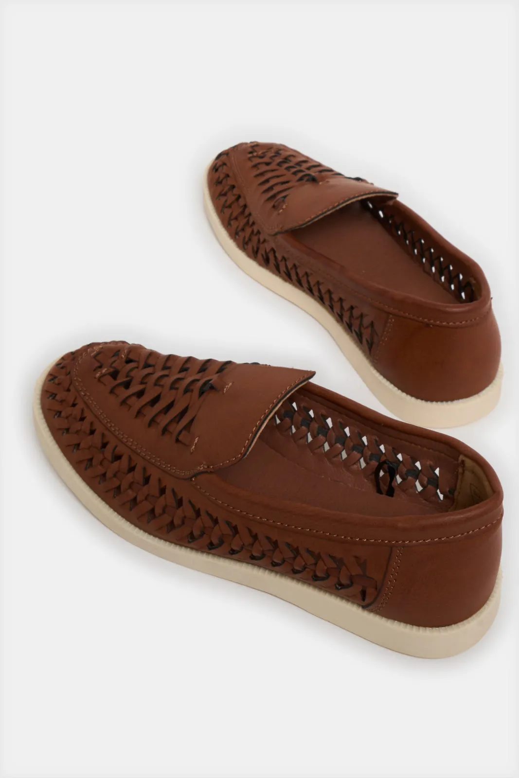 Senior Boys Brown Woven Loafers