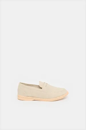 Senior Boys Ecru Penny Loafers