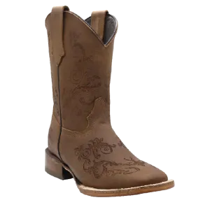 Silverton Bella All Leather Wide Square Toe Boots (Tobacco)