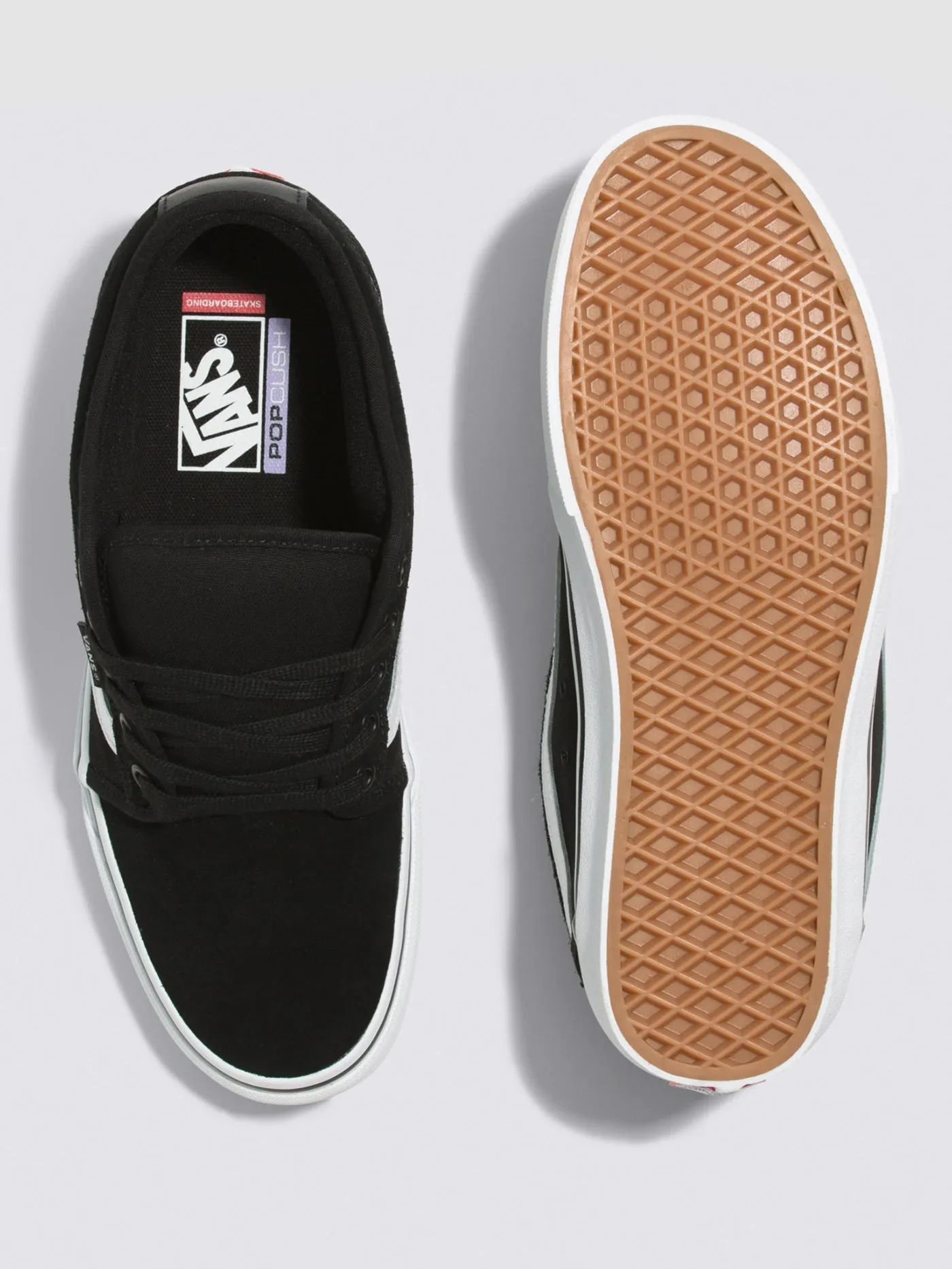 Skate Chukka Low Sidestripe Black/White Shoes