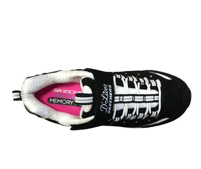 Skechers sneakers da bambina e ragazza D'Lites Crowd Appeal 80588L BKW nero bianco