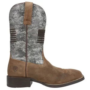 Sport Flying Proud Patriotic Camo Square Toe Cowboy Boots