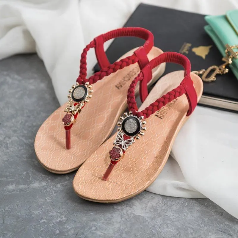 Summer Flat Sandals Bohemian Flip Flops for Women