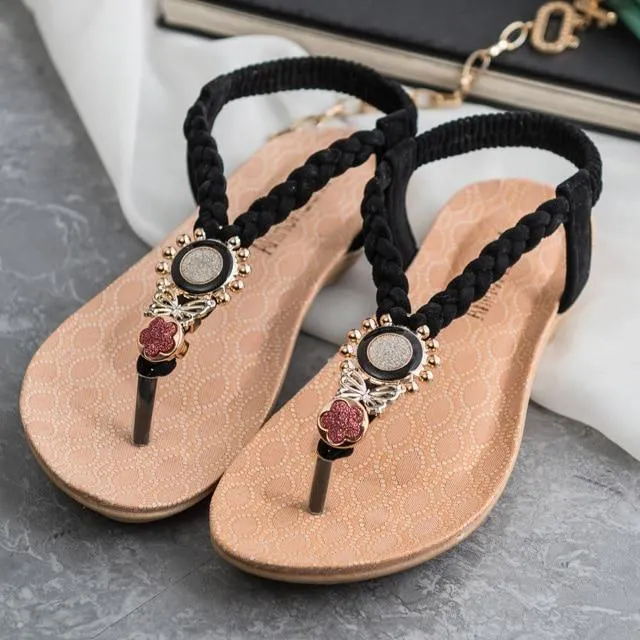 Summer Flat Sandals Bohemian Flip Flops for Women