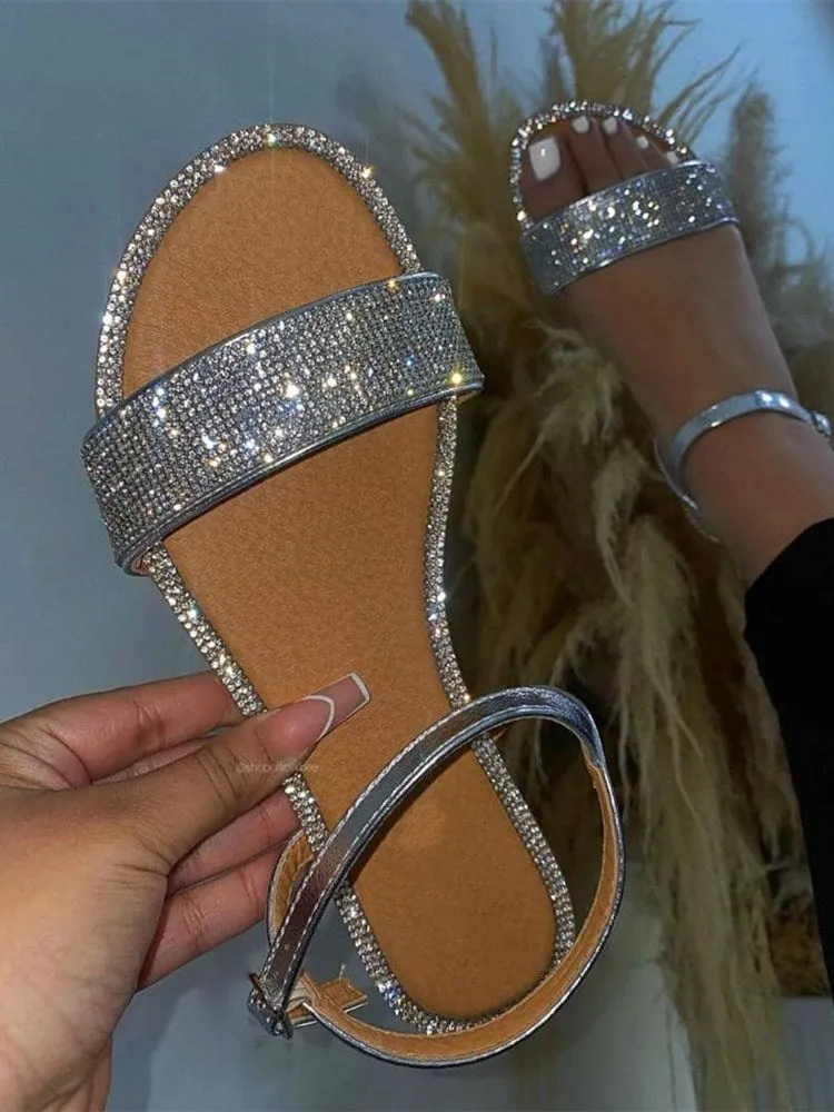 Toleet Casual Rhinestone Flat Sandals