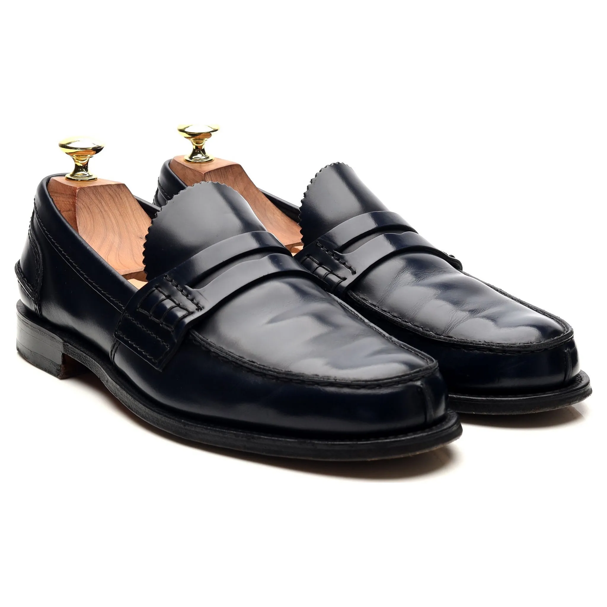 'Tunbridge' Navy Blue Leather Loafers UK 7 F