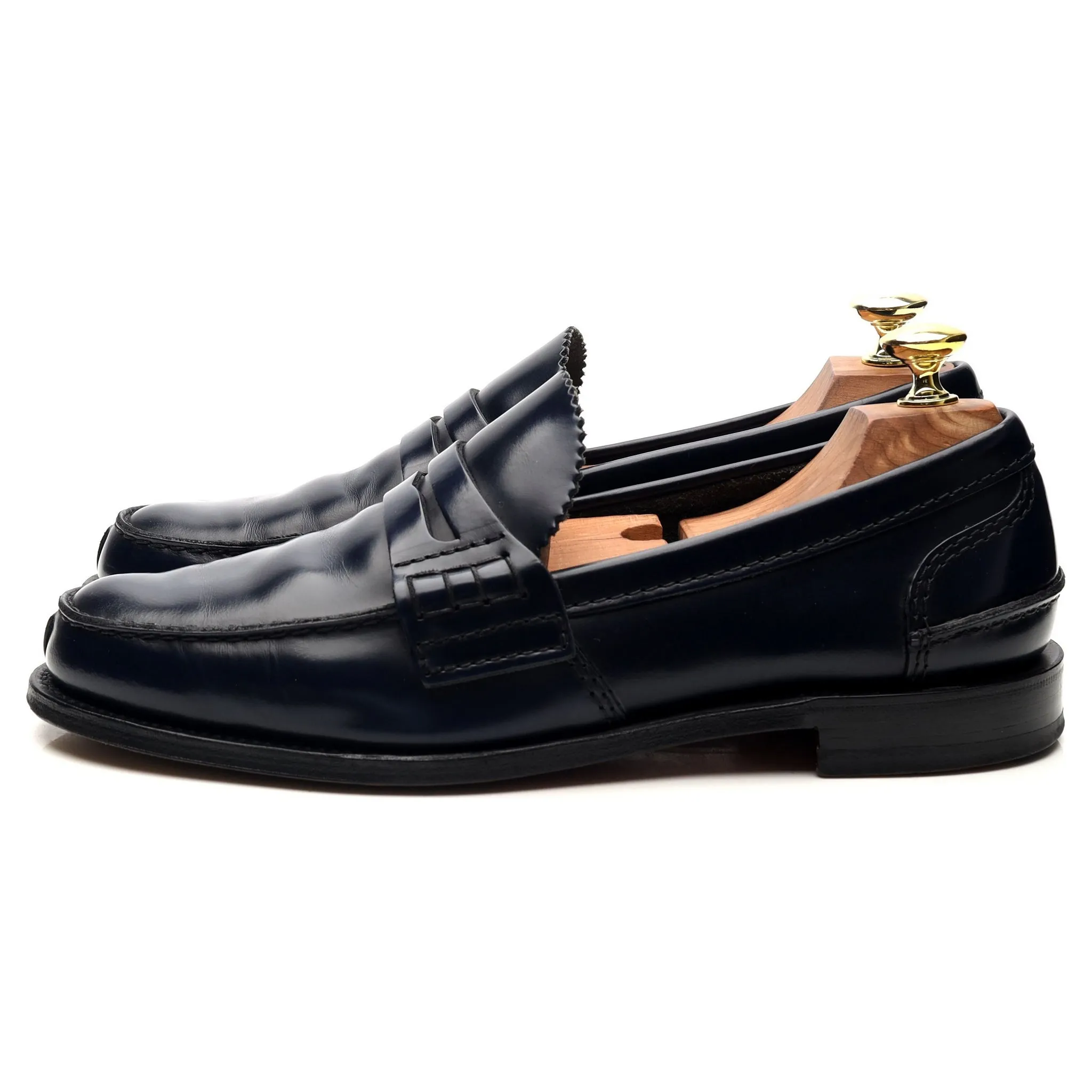 'Tunbridge' Navy Blue Leather Loafers UK 7 F