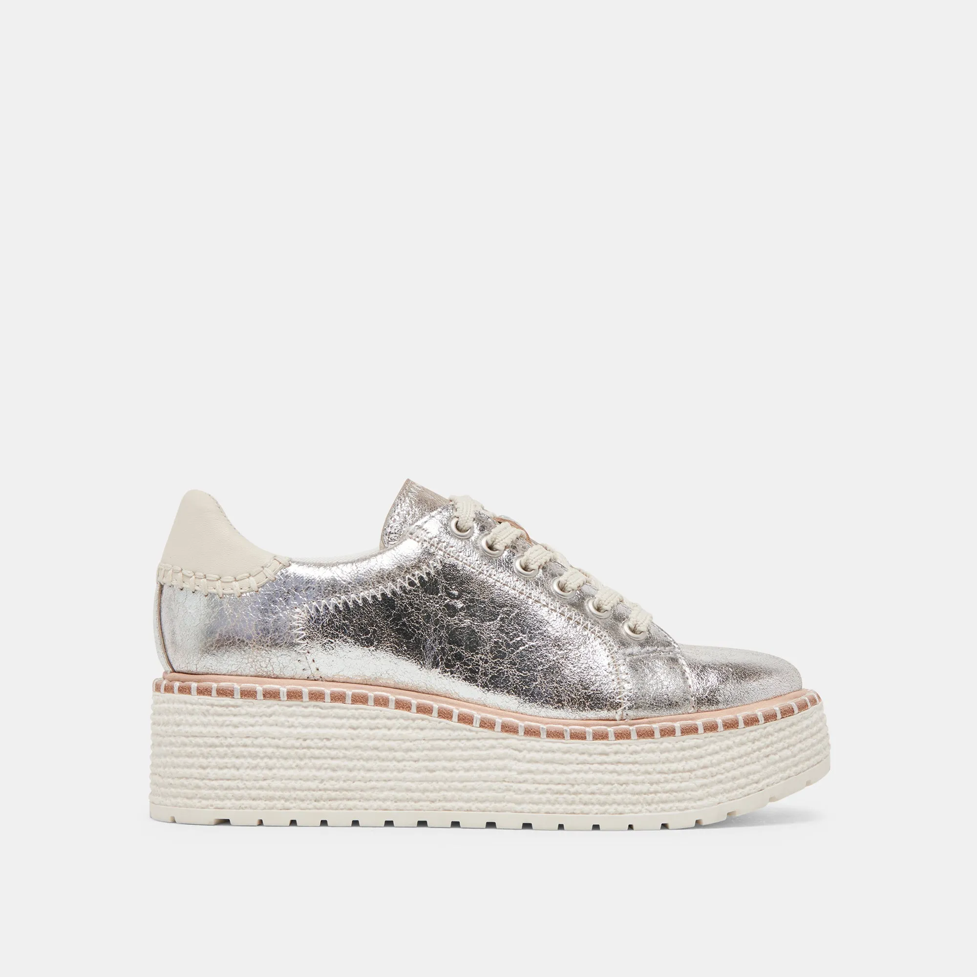 TWAIN SNEAKERS SILVER CRACKLED LEATHER