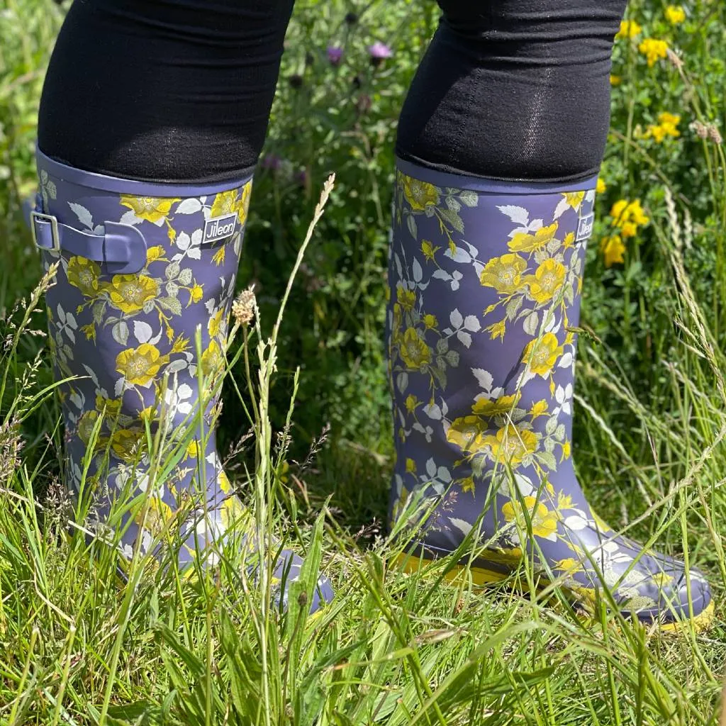 Wide Calf Rain Boots - 15 to 18 inch calf - Floral - Wide Fit in Foot and Ankle