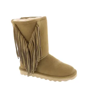 Women's Shoes Bearpaw CHERILYN Fringe Suede Boots 2963W ICED COFFEE